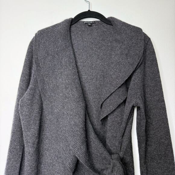 Lafayette 148 Wool Cashmere Angora Wrap Cardigan Sweater Gray Size Large - Picture 3 of 8